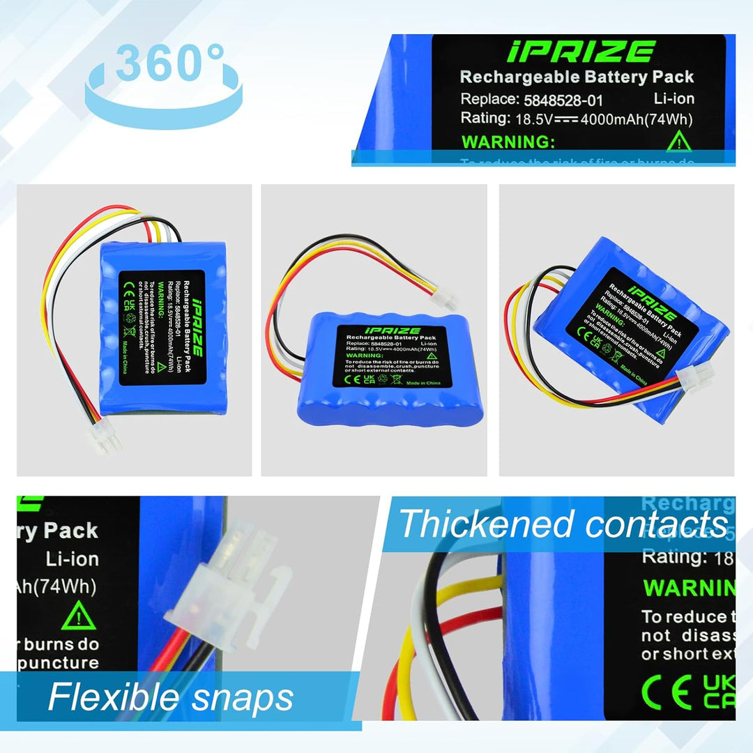 iPrize 18.5V 4000mAh Li-Ion Ersatzakku für Gardena Sileno R100Li, R130Li, R160Li, für Husqvarna Auto