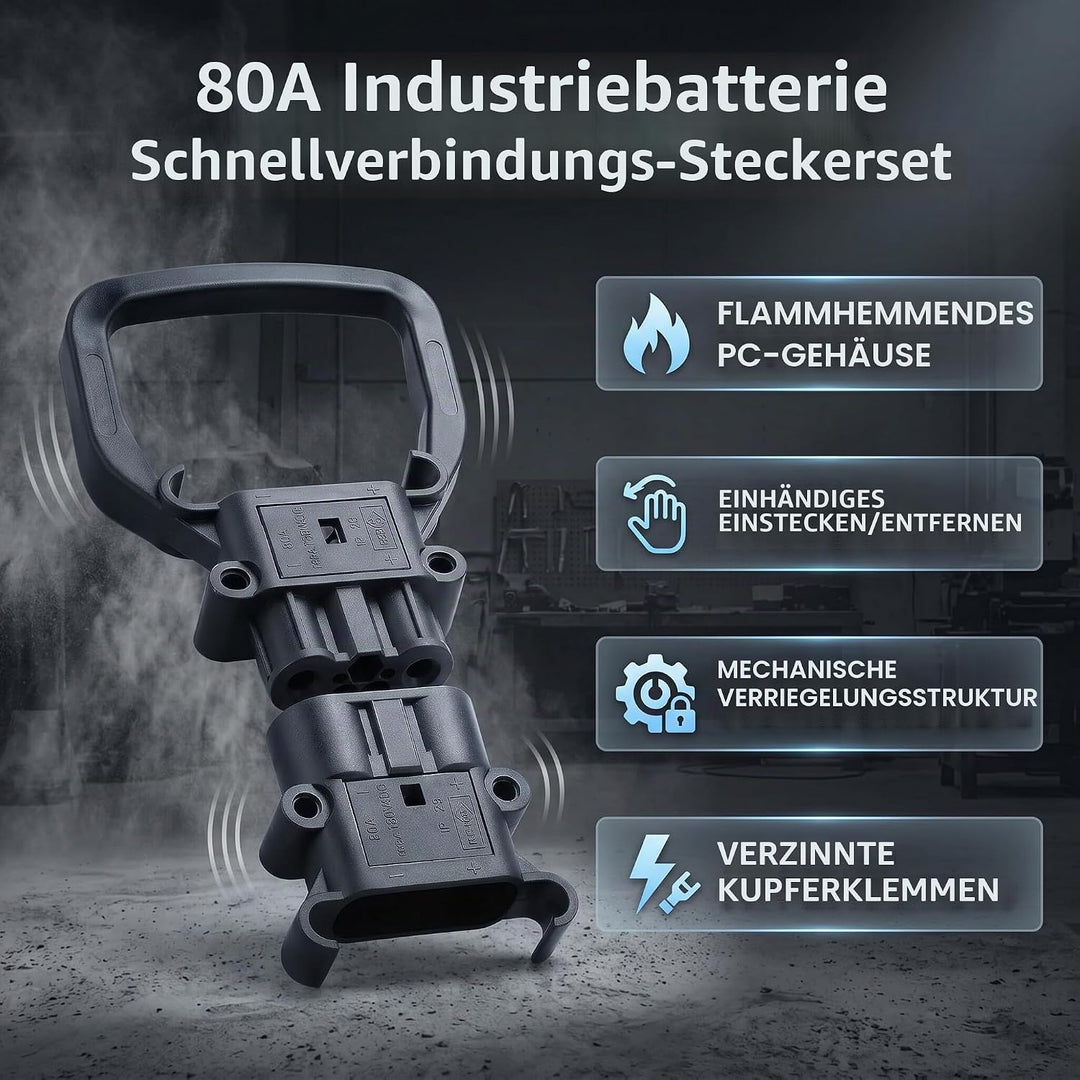Gabelstapler-Stromanschluss 80 A Batterieladestecker Batterieanschluss Stecker und Buchse mit Anschl