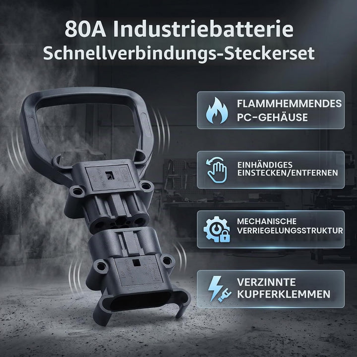 Gabelstapler-Stromanschluss 80 A Batterieladestecker Batterieanschluss Stecker und Buchse mit Anschl
