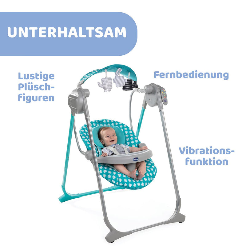 Chicco Polly Swing Up Elektronische Babywippe von Geburt bis 9 Kg, Verstellbare Babyschaukel und Aut