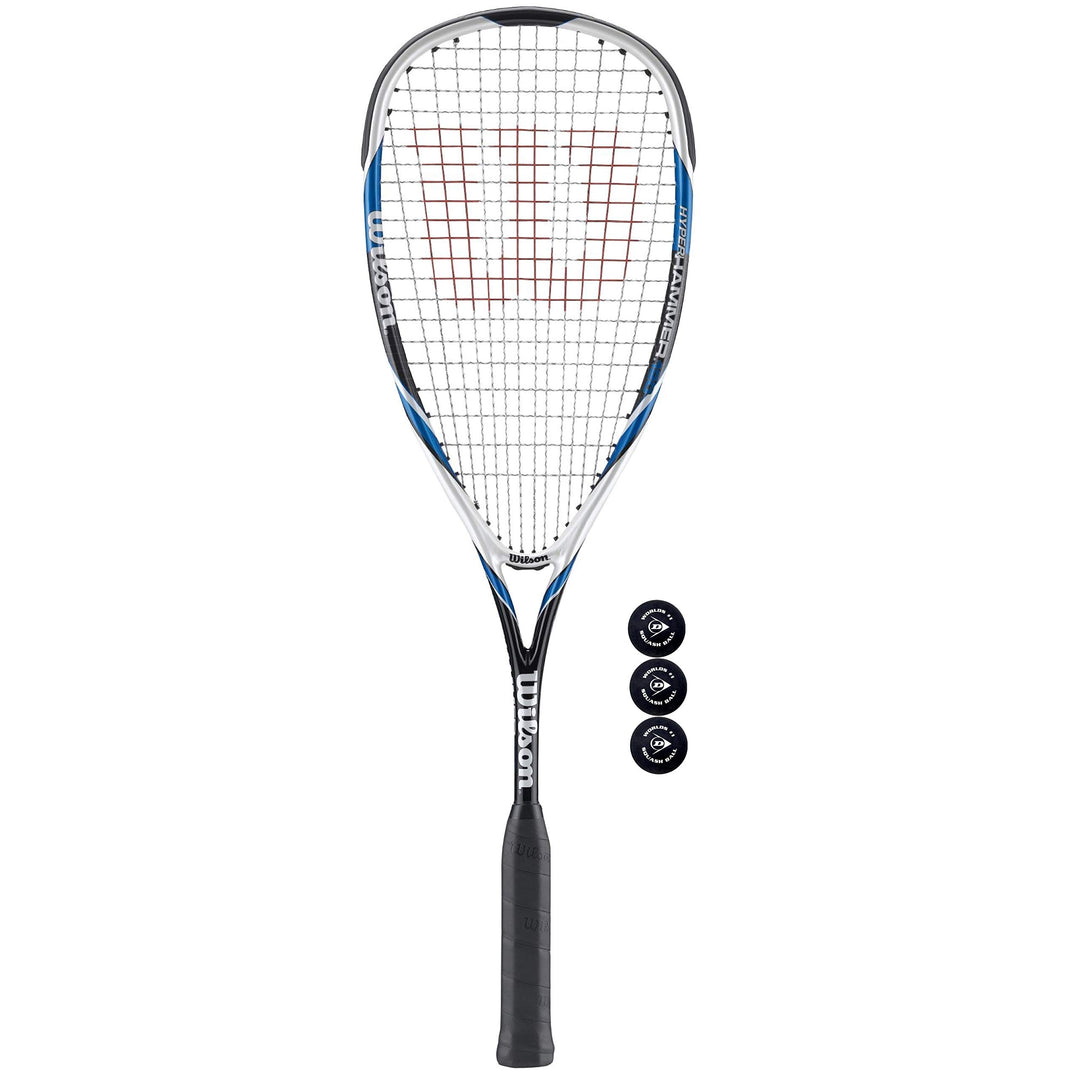 Wilson Team Series Squashschläger (verschiedene Optionen) Weiss / Blau - Schläger + Bälle, Weiss / B