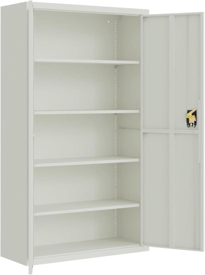 GuyAna Aktenschrank Hellgrau 105x40x180 cm Stahl Schrank BüRo Ordnerschrank AktenschräNke Stahlschra