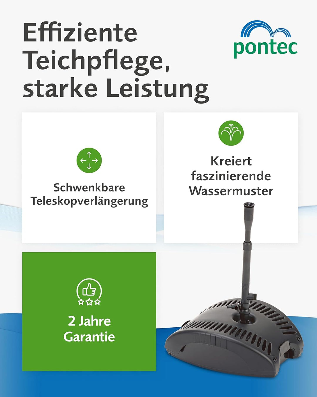 Pontec 57119 Unterwasserfilter PonDuett 5000, Filter, Unterwasser, Teichfilter, Brunnenpumpe, Wasser