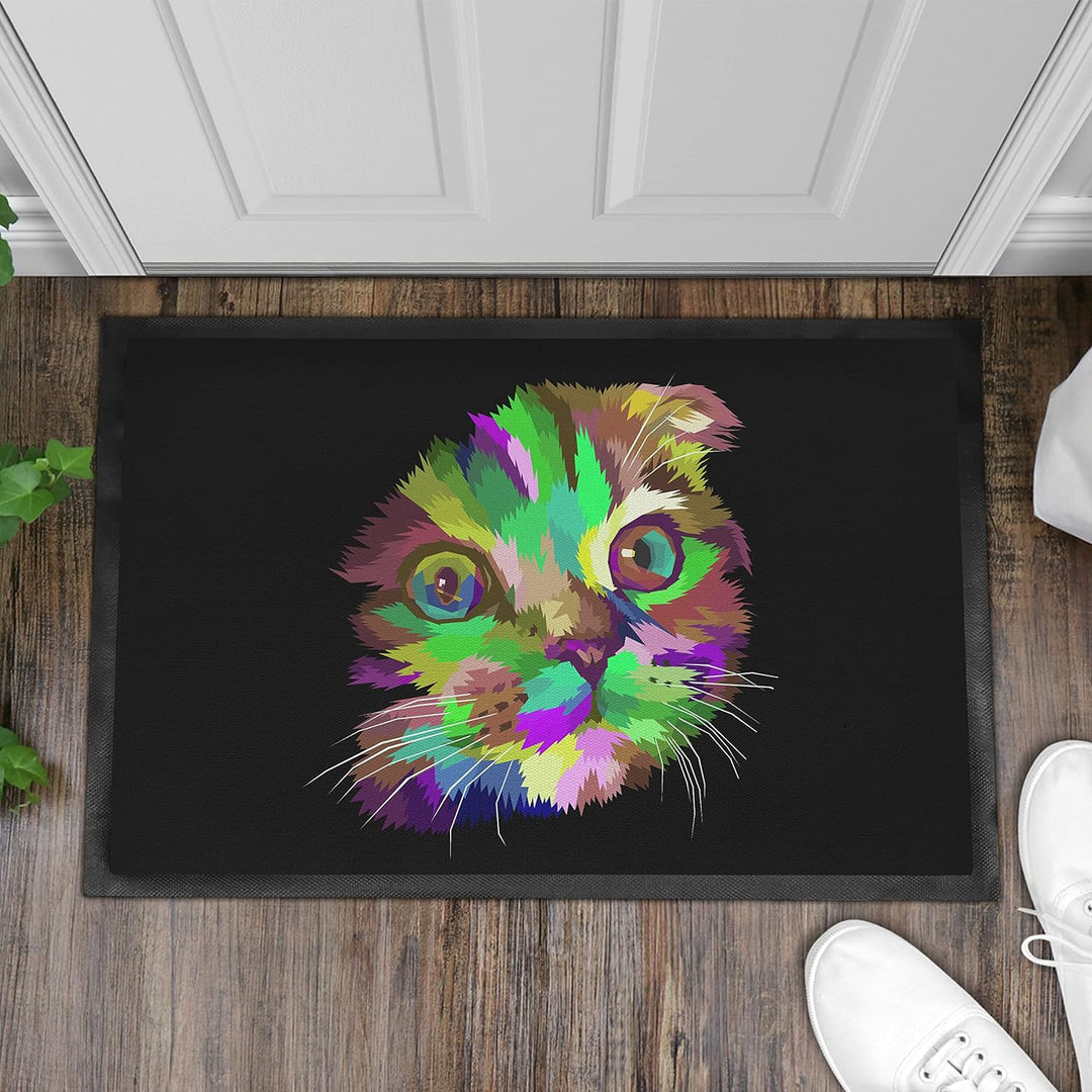 Trendation - Lustige Katzen Fussmatte Polygon Grafik Katzenbesitzerin Humor Fussmatte 60x40 cm