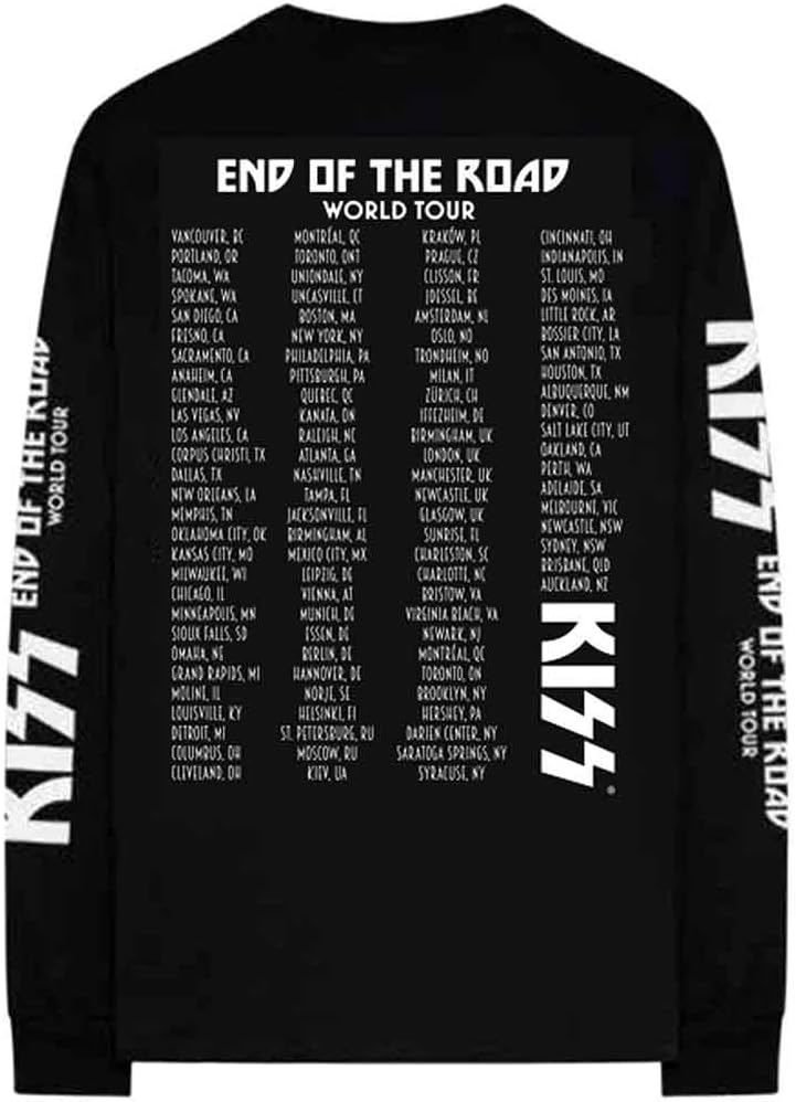 KISS T Shirt End of The Road Tour Band Logo offiziell Unisex Schwarz Long Sleeve M