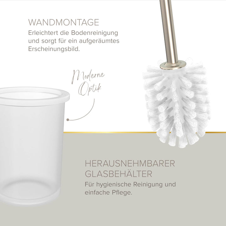 Starter Set NOA (2 Haken, WC-Papierhalter ohne Deckel, WC-Bürstenset), Nickel-matt, Designed by Lenz