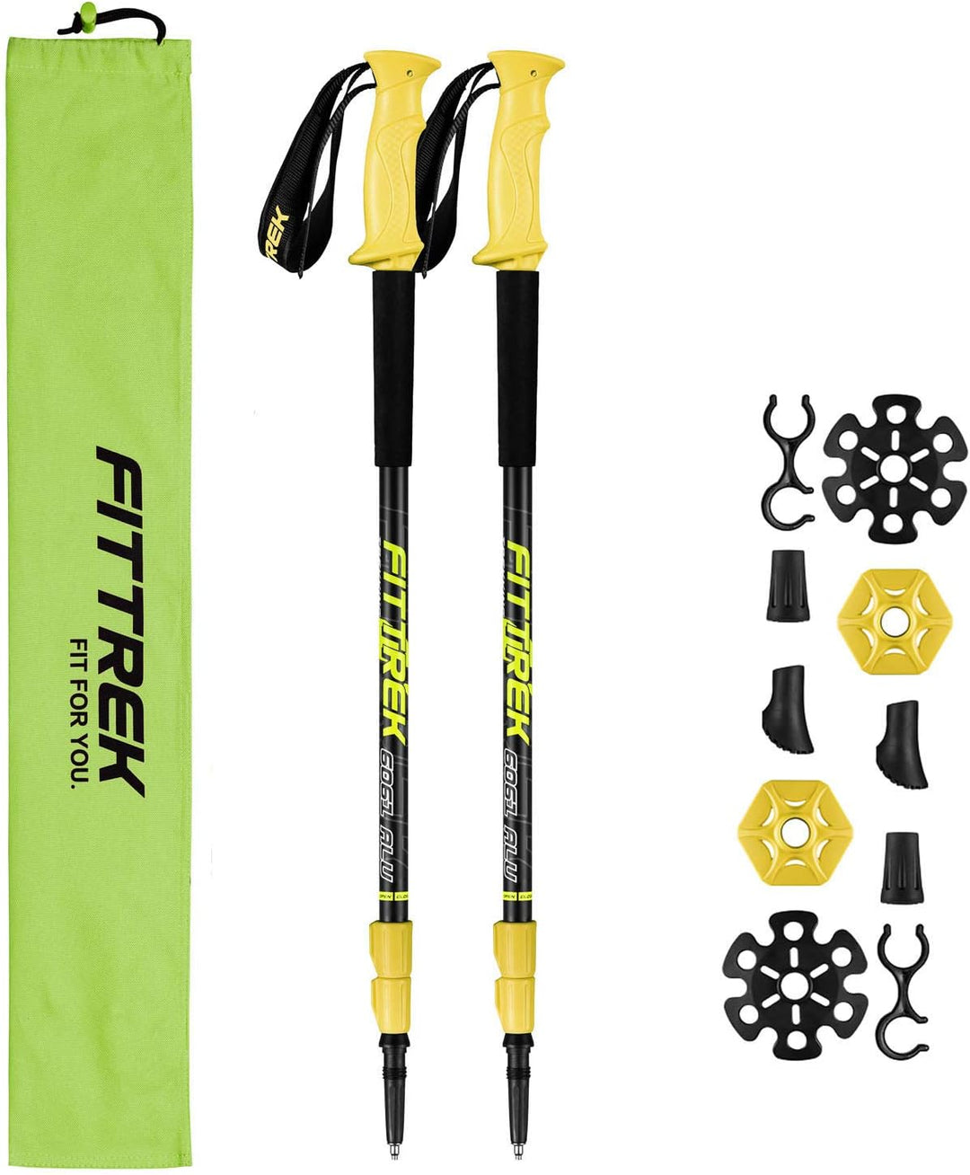 FitTrek Wanderstöcke - Trekkingstöcke - Walking Stöcke Teleskop - Nordic Walking Stock Verstellbar L