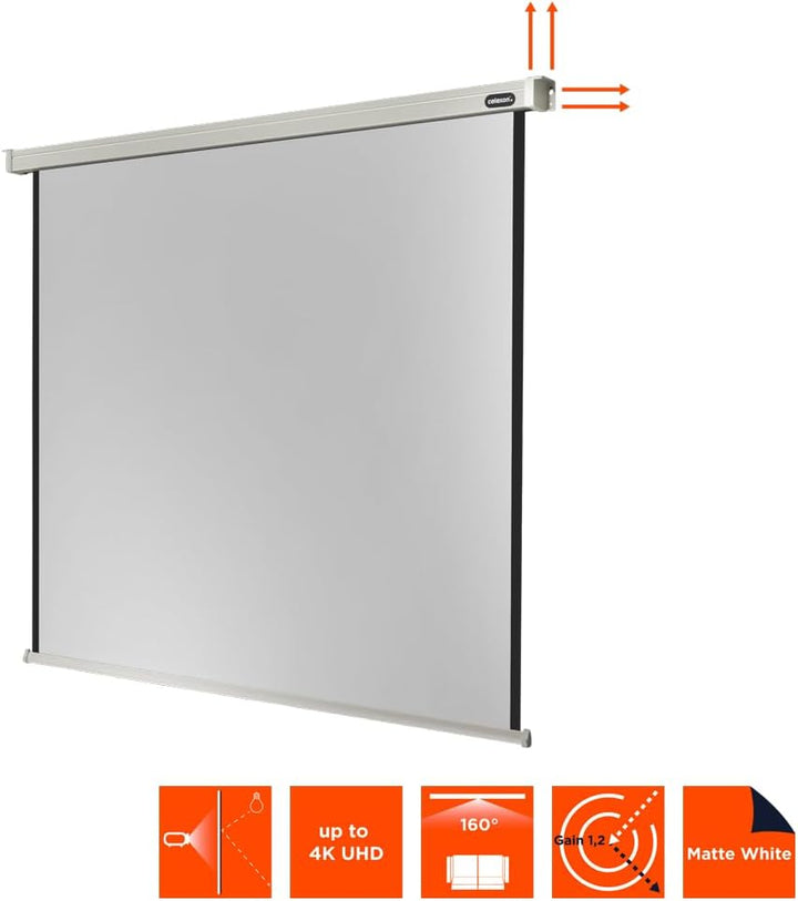 celexon Professional Motor-Leinwand 65" | 120x120 cm 1:1 | elektrische 4K,Full-HD Beamer-Leinwand fü