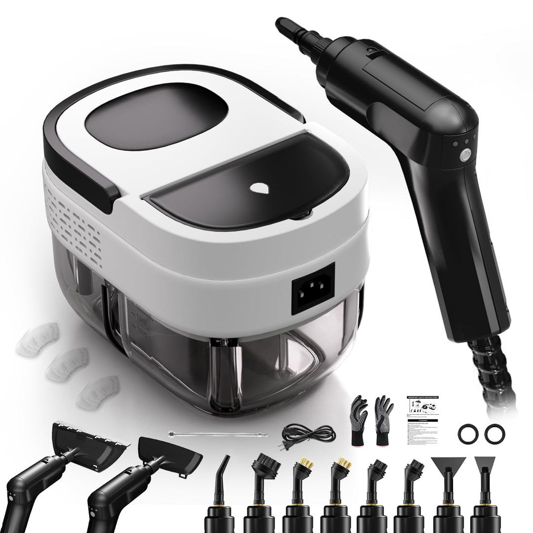Dampfreiniger Handgerät, Tragbarer Hochdruck Dampfreiniger für Zuhause &amp; Auto, 3-Stufiger Griff, 15