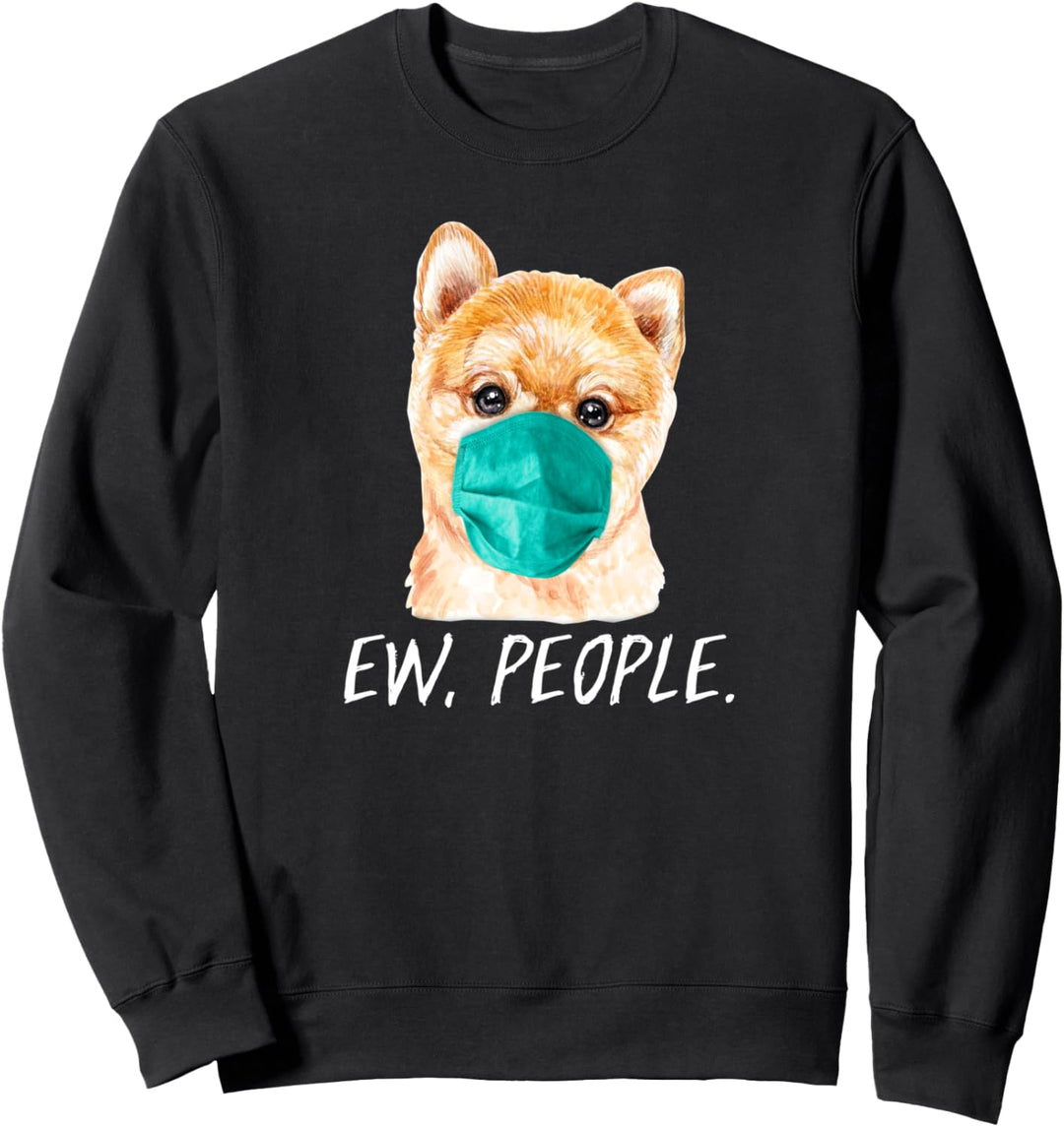 POMERANIAN SPITZ mit Gesichtsmaske Mundschutz Hund EW PEOPLE Sweatshirt