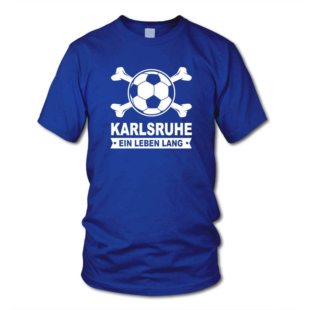 shirtloge - Karlsruhe - EIN Leben Lang - Fan T-Shirt - Grösse S - 3XL Royal S, Royal S