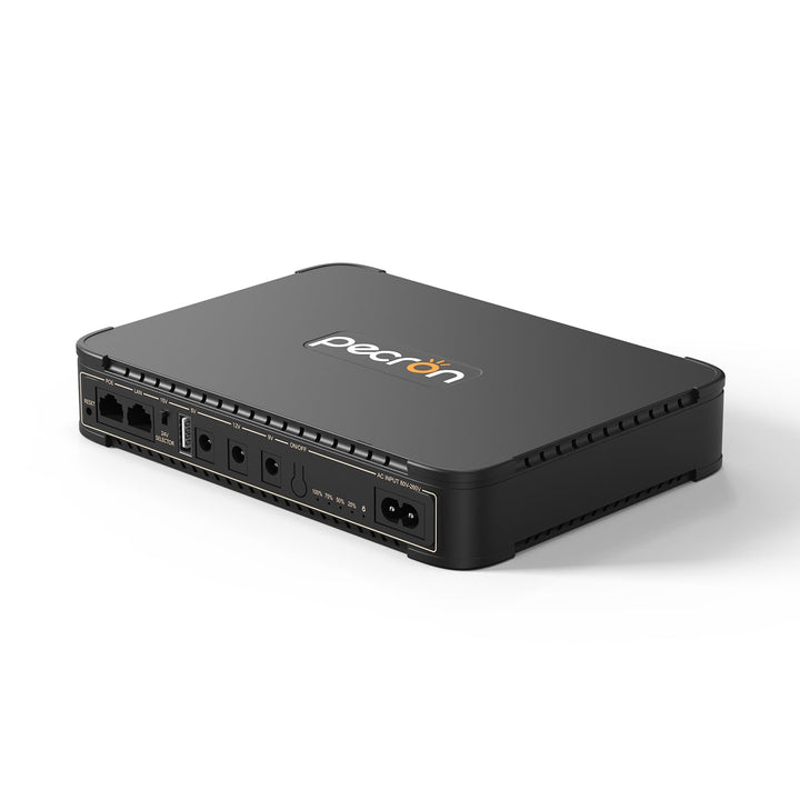 Pecron D77 DC UPS Battery Backup, 76.96Wh Small UPS for WiFi Router/Modem/Security Camera/Phone, Uni