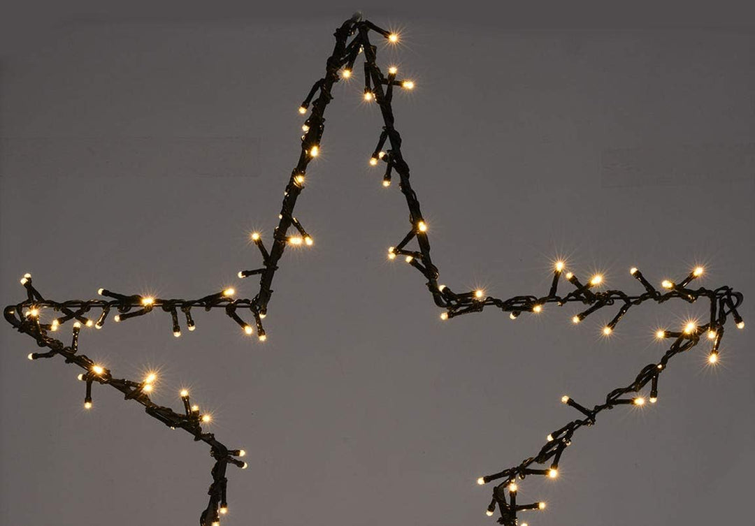 LED Metall Gartenstecker Stern - 60 cm - Weihnachtsstern mit 150 LED beleuchtet - Advent Winter Gart