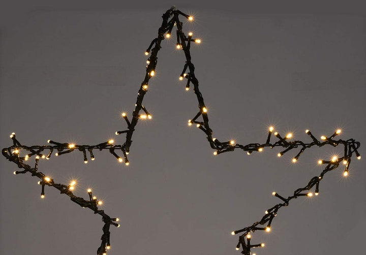 LED Metall Gartenstecker Stern - 60 cm - Weihnachtsstern mit 150 LED beleuchtet - Advent Winter Gart