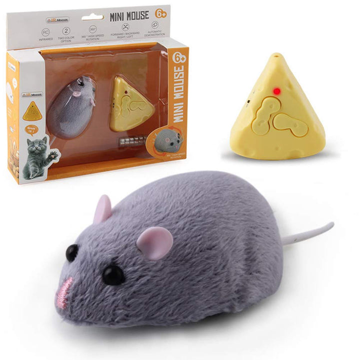 Fernbedienung Maus Katzen, RC Katzenspielzeug Simulation Plüsch Ratte mit Käse Fernbedienung, Fernbe