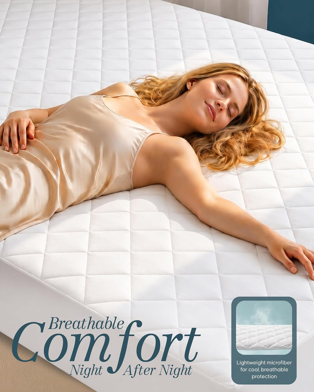Utopia Bedding Gesteppte Matratzenauflage (grosses Einzelbett), Matratzenbezug dehnbar bis 40,6 cm H