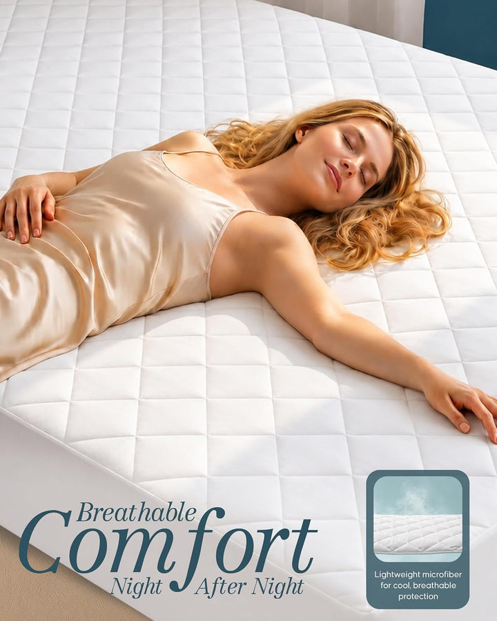 Utopia Bedding Gesteppte Matratzenauflage (grosses Einzelbett), Matratzenbezug dehnbar bis 40,6 cm H