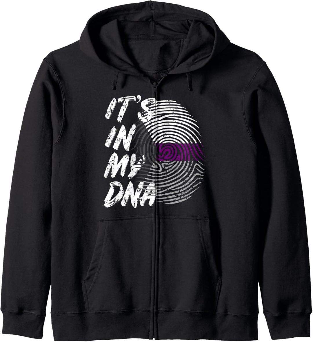Fingerabdruck des demisexuellen Stolzes Es ist in meiner DNA Demi Ace Kapuzenjacke