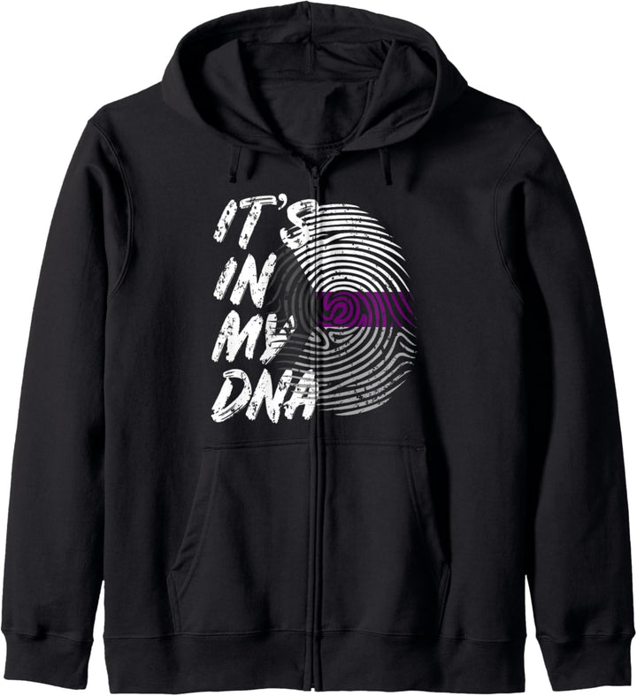 Fingerabdruck des demisexuellen Stolzes Es ist in meiner DNA Demi Ace Kapuzenjacke