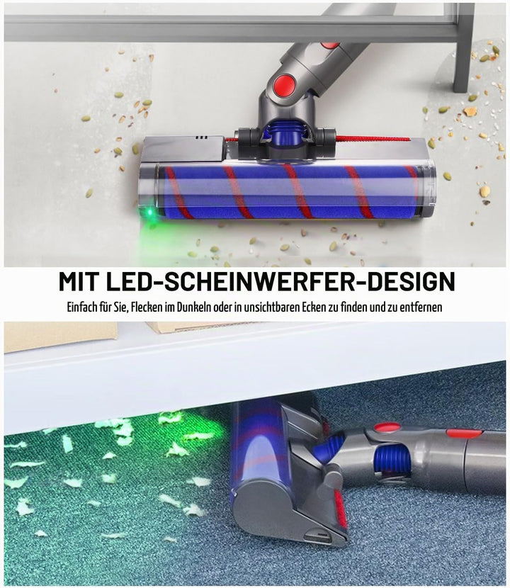 Elektrische Bürste kompatibel für Dyson V7, V8, V10, V11, V15, Zubehör Bodenbürste mit Direktantrieb