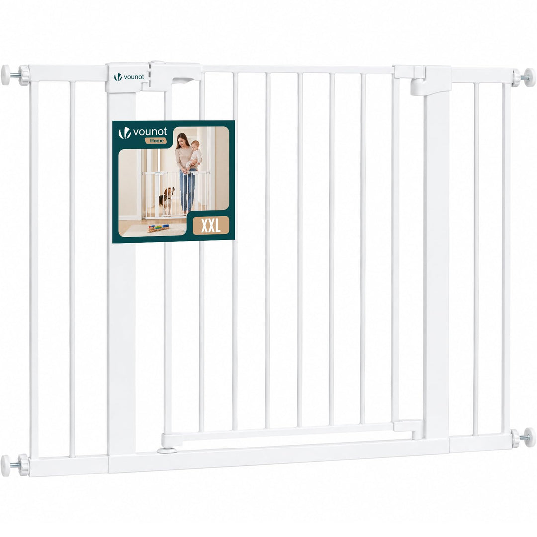 VOUNOT® Treppenschutzgitter ohne Bohren 103-110 cm, Metall Treppengitter Türschutzgitter für Kinder