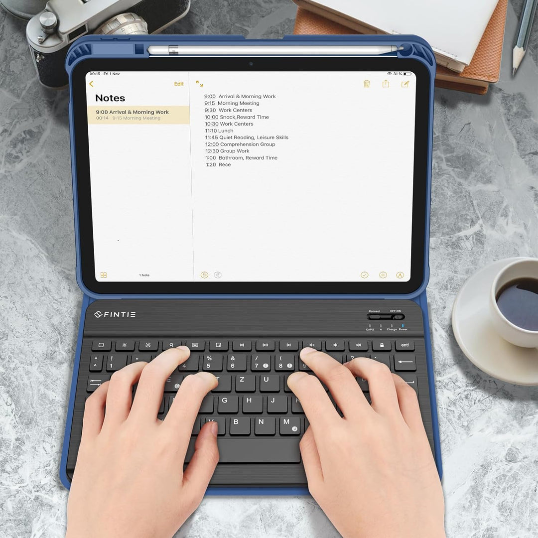 FINTIE Hülle mit Tastatur für iPad (A16) 11/10 Generation (2025/2022, 11/10.9 Zoll), Schutzhülle mit