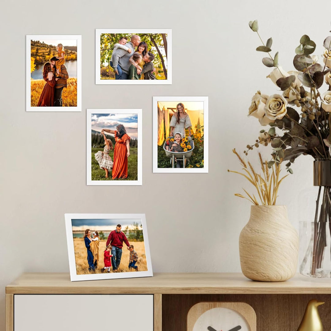 EXYGLO 12er Set Bilderrahmen DIN A4 (21x29,7 cm) - Weisse Rahmen für Fotos/Kunstwerke/Urkunden/Dokum
