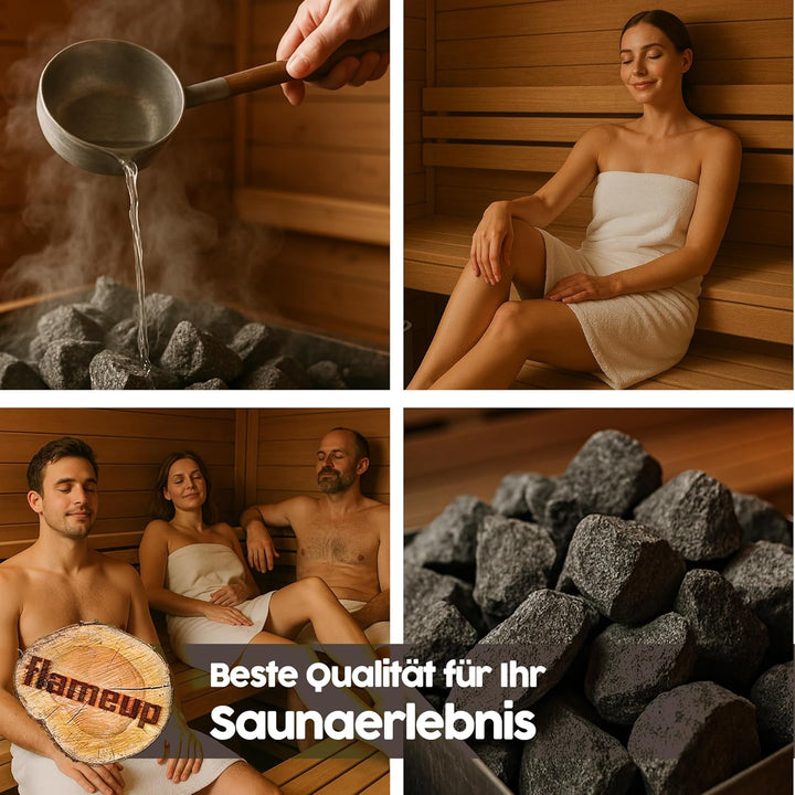 Diabas Saunasteine, 20 kg, 50-80 mm, vorgewaschene Aufgusssteine für Saunaofen, handverlesen, schads