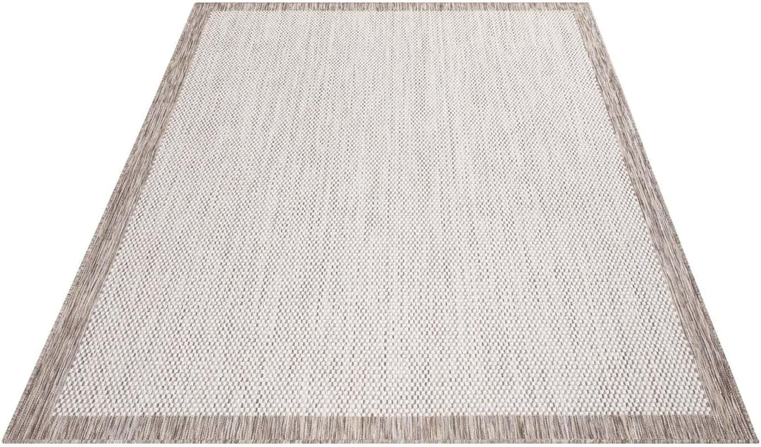carpet city Outdoor-Teppich Wetterfest Balkon Terrassen - Beige in 160x230 cm - Deko Teppiche Aussen