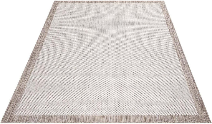 carpet city Outdoor-Teppich Wetterfest Balkon Terrassen - Beige in 160x230 cm - Deko Teppiche Aussen