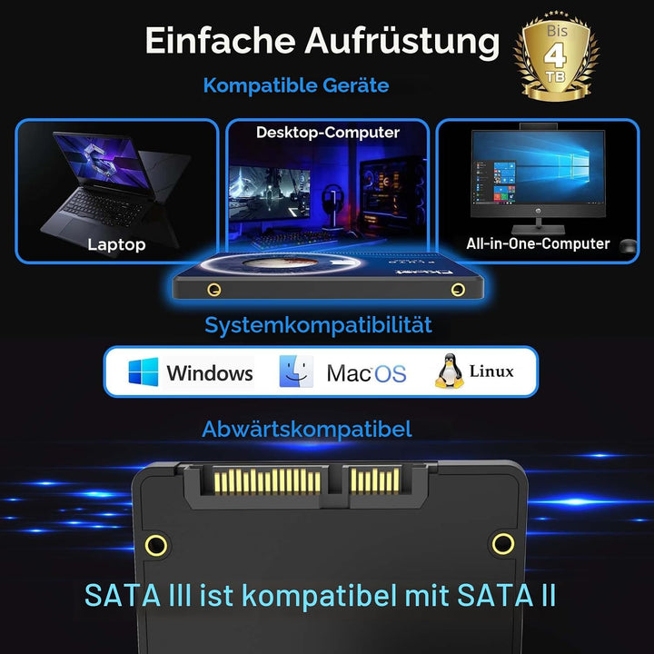 Fikwot FX815 2TB 3D NAND 2,5 Zoll SATA III Interne Solid State Drive – 6Gb/s Interne SSD, 560MB/s Le