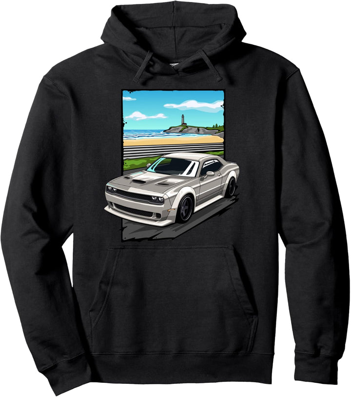 Car Guy Challenger Hellcat 707 Pullover Hoodie