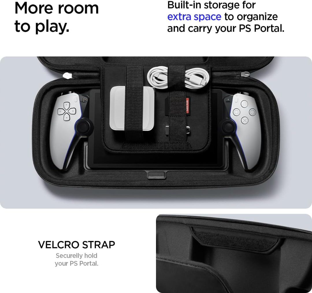 Spigen Rugged Armor Pro Hülle Kompatibel mit PlayStation Portal Remote Player Tasche - Schwarz