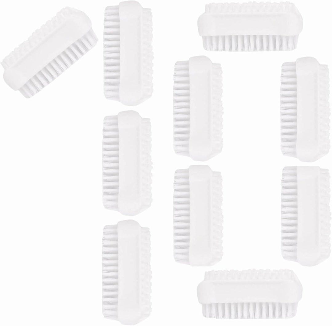 PARSA Beauty Doppelseitige Handbürste Nagelbürste – Nail Brush im Set (10 Stück Weiss) – Handwaschbü