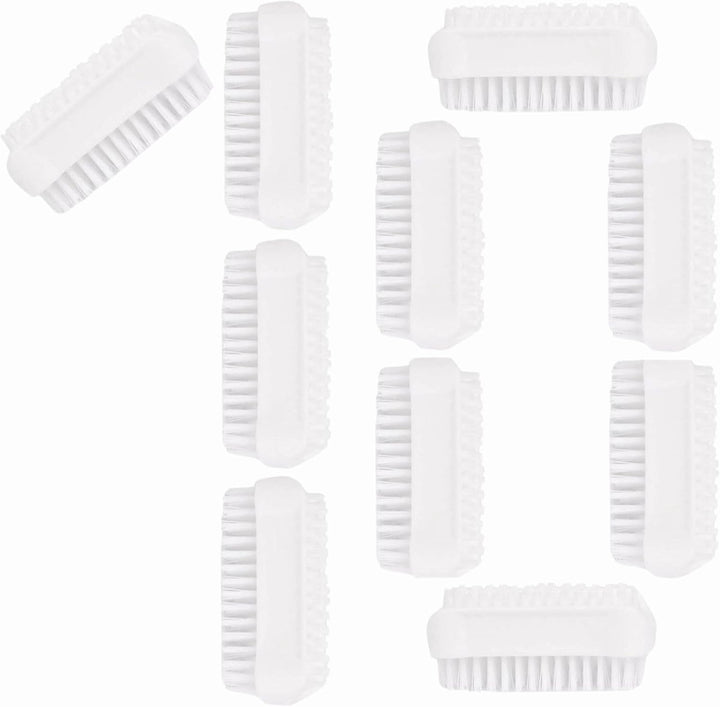 PARSA Beauty Doppelseitige Handbürste Nagelbürste – Nail Brush im Set (10 Stück Weiss) – Handwaschbü