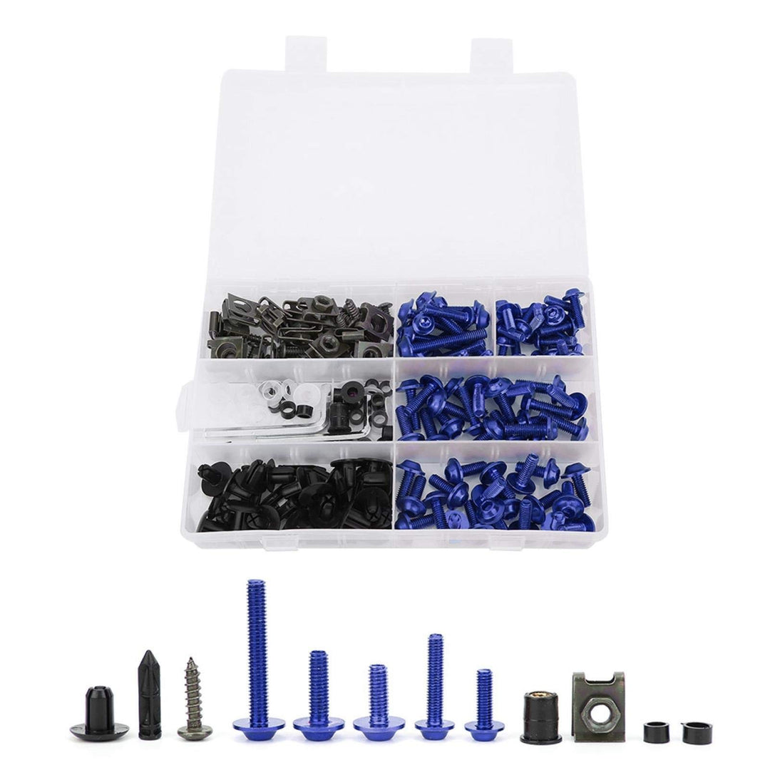 Tomotato 198 Stück Motorrad Verkleidung Schrauben Kit, Universal M5 M6 Motorräder Windschutzscheiben