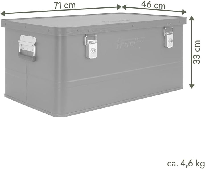 Aluminium Box mit Deckel Grün Alu Kiste Box Alukiste 85 Liter Transportbox Metallbox Alu Aufbewahrun