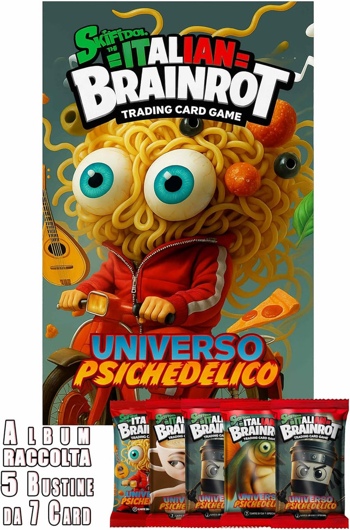 SKIFIDOL ITALIAN BRAINROT Exklusives Album + 5 versiegelte Beutel à 7 Karten - Trading Card Game Kol
