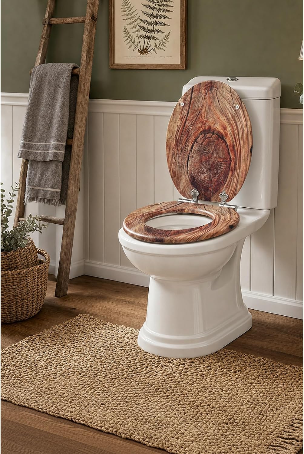 SINOBATH Premium WC Sitz mit Absenkautomatik – hochwertige Toilettendeckel aus Holz, viele bunte Mot
