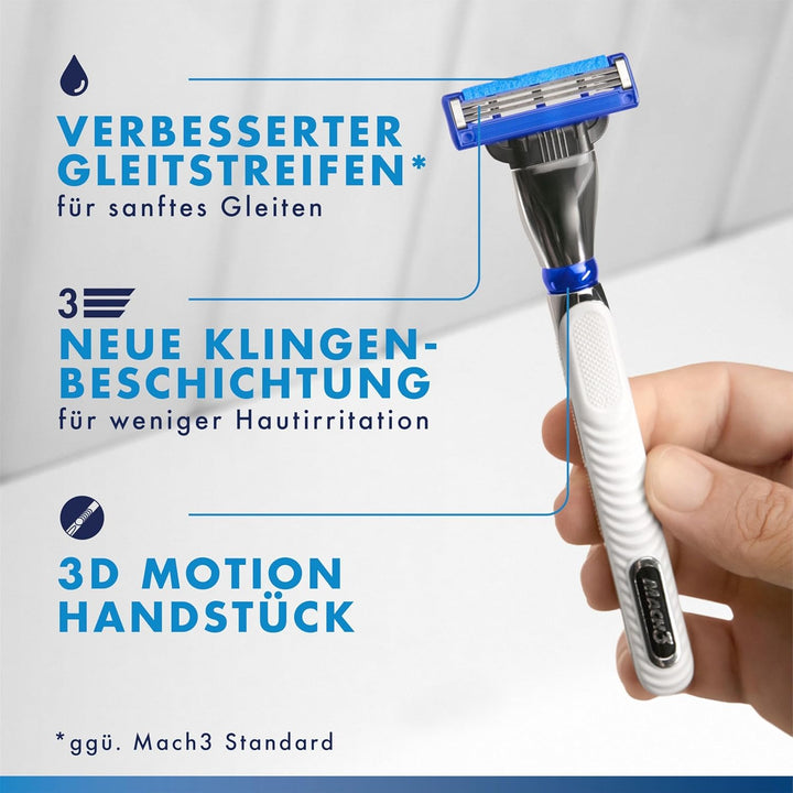 Gillette Mach3 Turbo Rasierklingen für Männer, 12 Original Gillette Ersatzklingen, Klingen für Herre