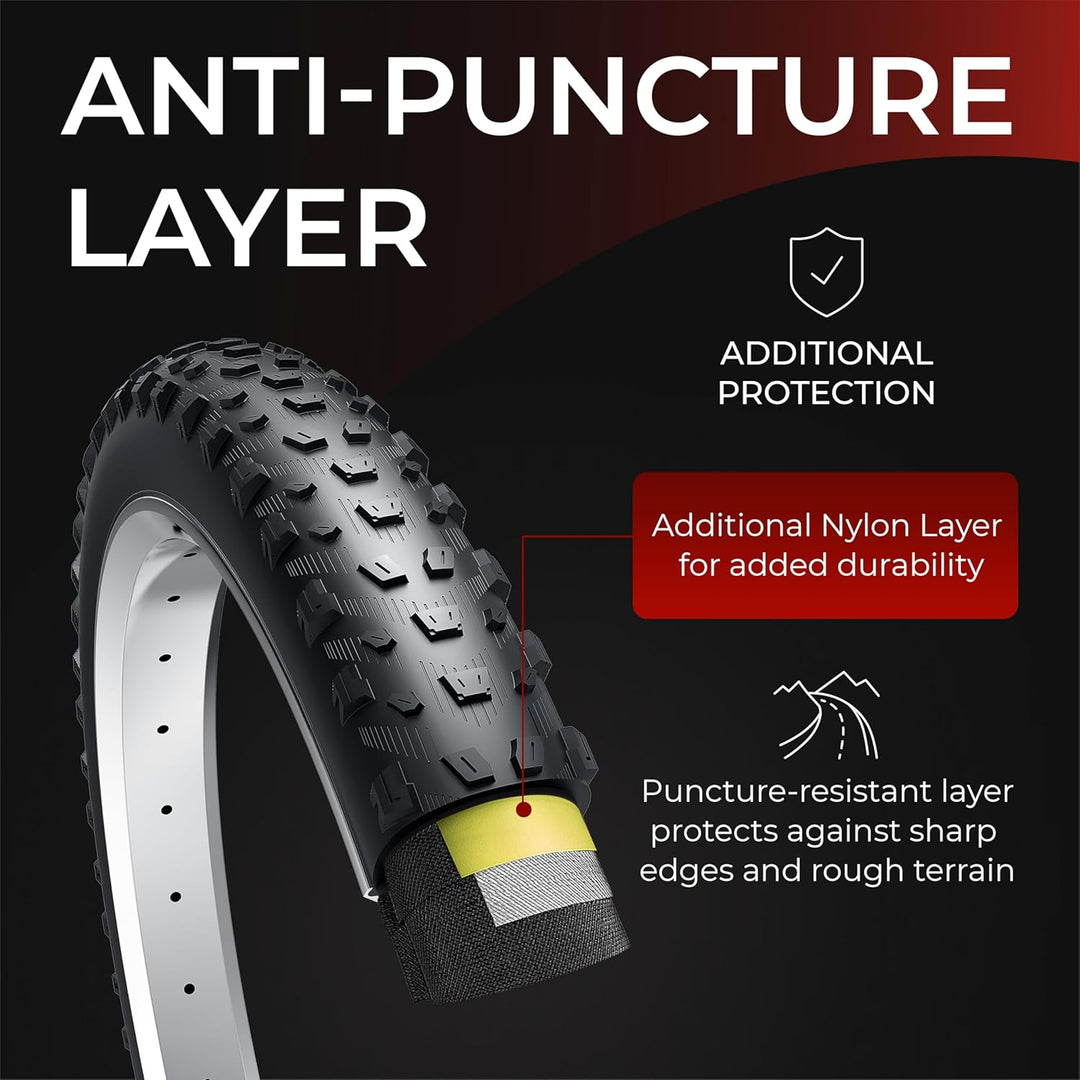 Fincci Fahrradreifen 29 x 2.6 Zoll 66-622 ETRTO Reifen mit Nylonschutz, 60 TPI für Mountain, MTB, Do