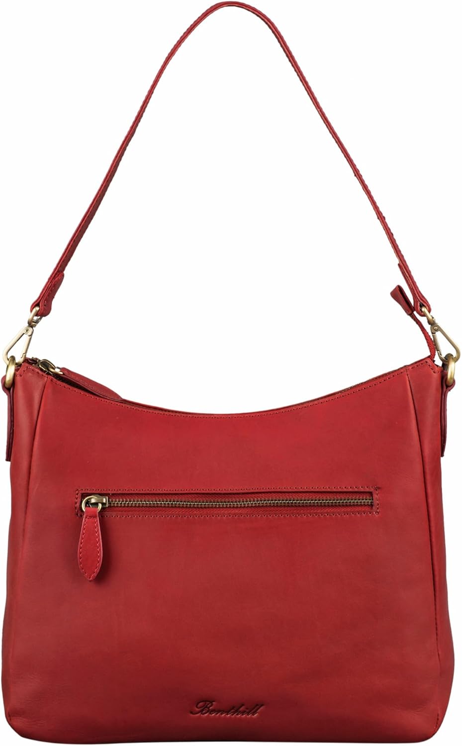 Benthill Damen Tasche Leder - Handtasche aus echtem Rindsleder - Umhängetasche mit Reissverschluss -