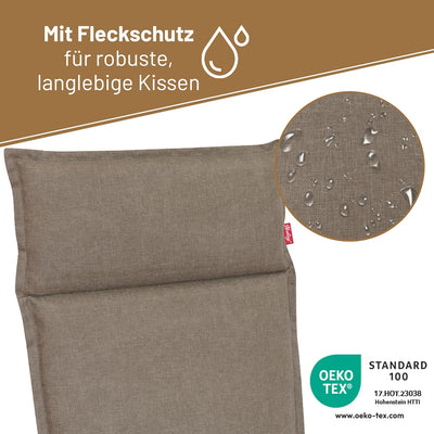 Herlag Gartenstuhlauflage Bea für Niederlehner 100x50x4,5cm Taupe 1 Stück Niederlehner (100x50x4,5cm