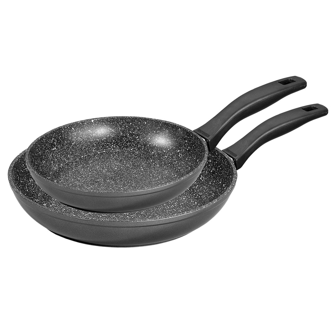 STONELINE Pfannenset 2 teilig, 20/26 cm, Antihaft beschichtete Pfanne mit echten Steinpartikeln, Pfa