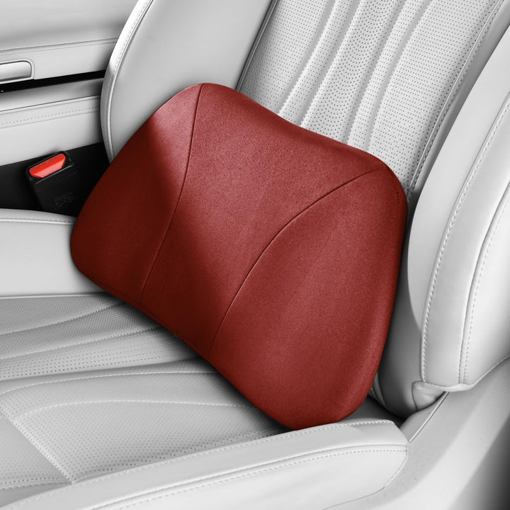 Lendenstützkissen Auto, Memory Foam Füllung & Hautfreundliches Samtleder – Taillengerechte Passform
