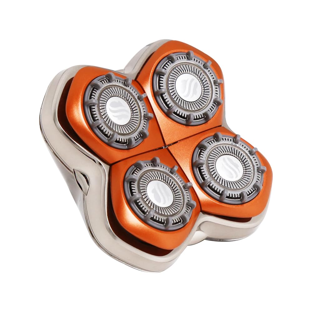 Skull Shaver Rugged 4 Head Ersatzklinge - Stoppel-Look, 10 Abstandshalter, 360° Konturierung, Hypoal