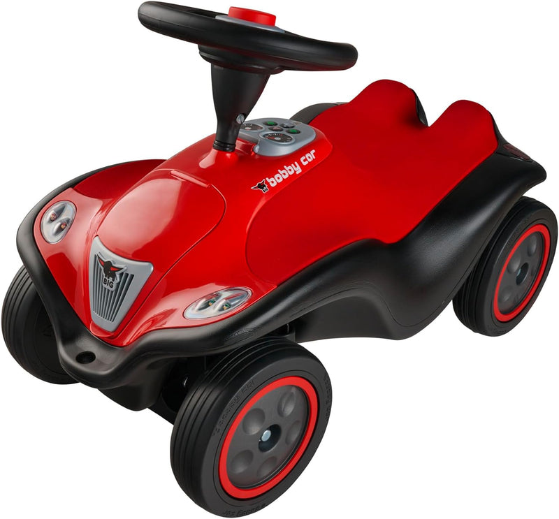 Big Bobby Car Next 2.0 (rot) - Rutschauto ab 1 Jahr mit LED-Licht, Stauraum, Sound-Lenkrad, Flüsterr