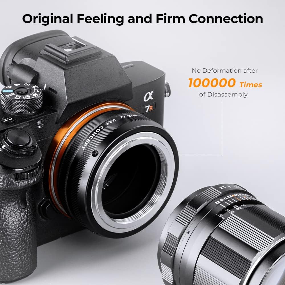 K&F Concept Lens Mount Adapter M42-NEX IV Manueller Fokus Kompatibel mit M42 Objektiv und Sony E Mou