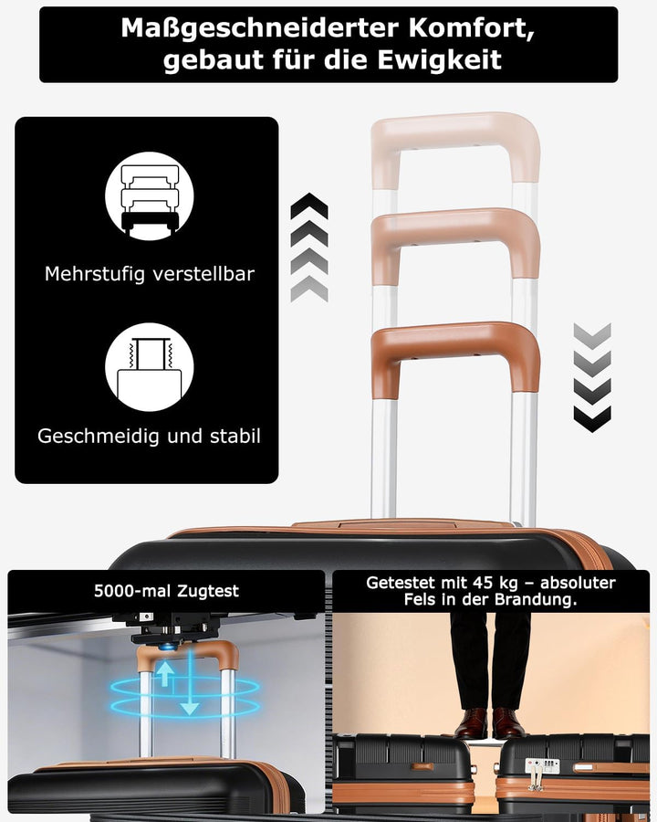 British Traveller Reisekoffer Mittelgross Koffer Trolleys Mittelgross Hartschalenkoffer 100% PP Hand