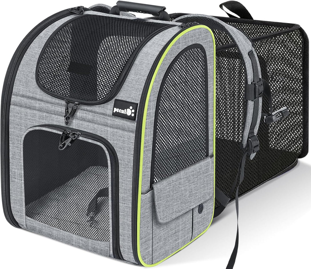 pecute Hunderucksack, Erweiterbar Faltbar, Katzenrucksack Grosse Katzen mit Anti-offener Reissversch